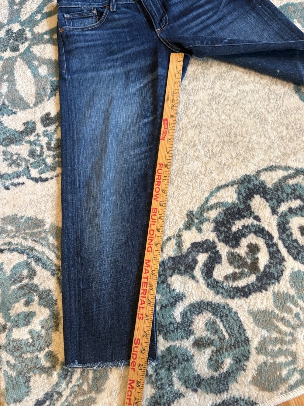 Lucky Brand Mid-Rise Cropped Straight Jeans in Dark Blue Wash - Picture 8 of 8